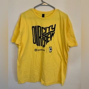Men’s “Our city our crew” tee. Size XL.